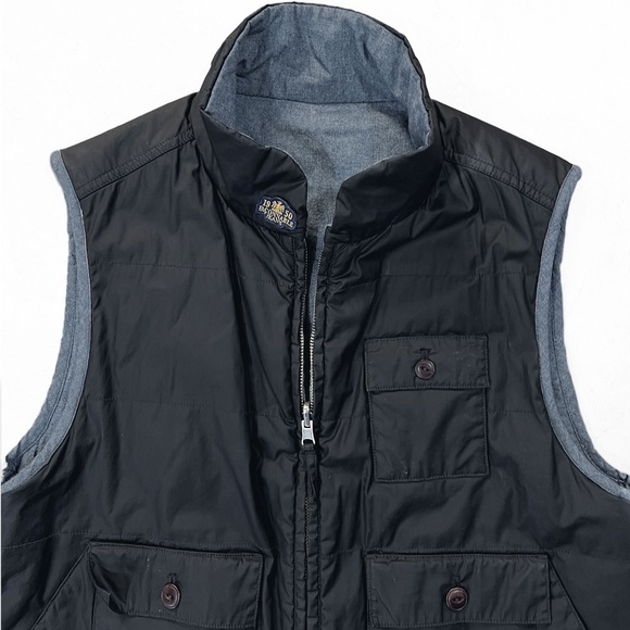 Vintage men’s Façonnable reversible vest in chambray and waxed cotton. Size M - Picture 1 of 4